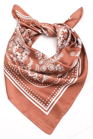 Floral Bandana in Rust *Final Sale*