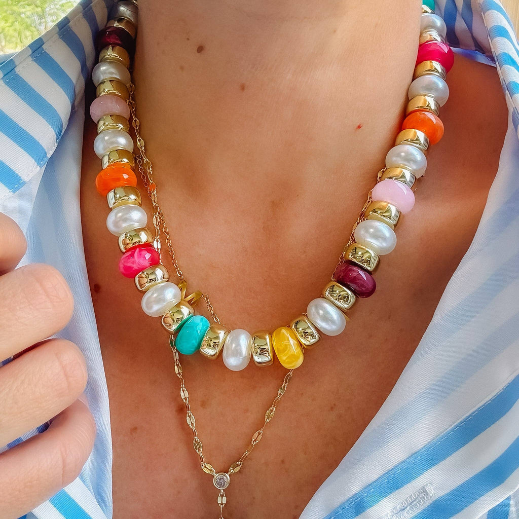 Happy Go Lucky Beaded Necklace in Multi *Final Sale*
