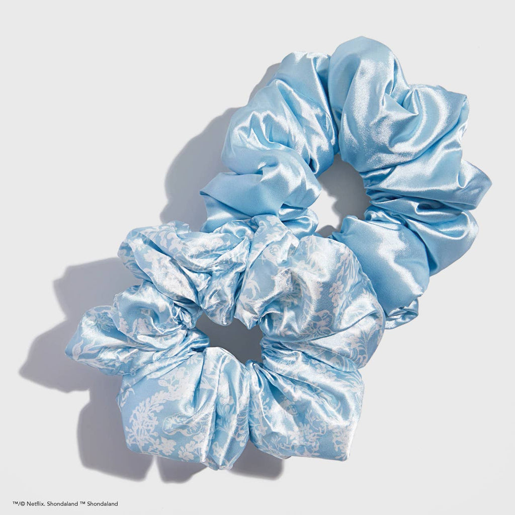 Kitsch x Bridgerton Satin Pillow Scrunchies / Toile De Blue *Final Sale*