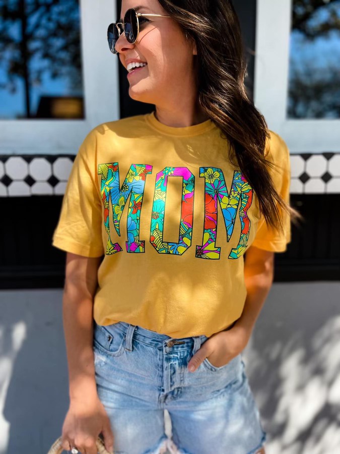 Tropical Mom Tee in Citrus