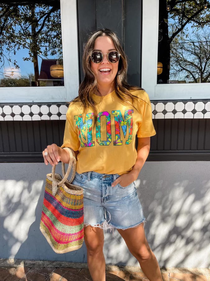 Tropical Mom Tee in Citrus