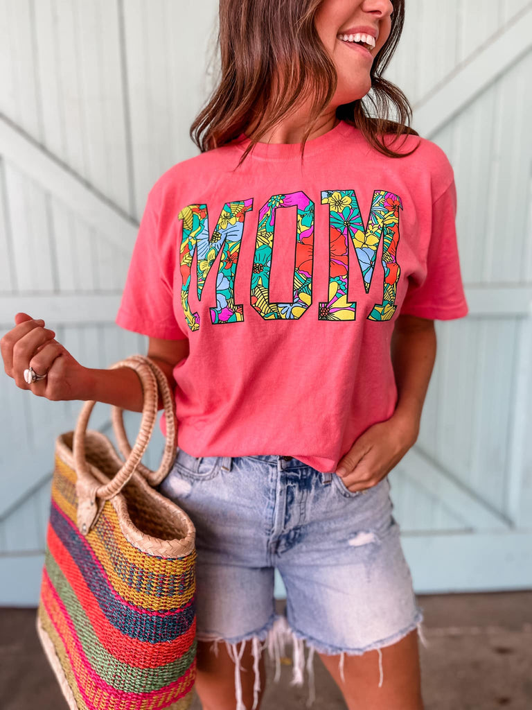 SALE! Tropical Mom Tee in Watermelon *Final Sale*