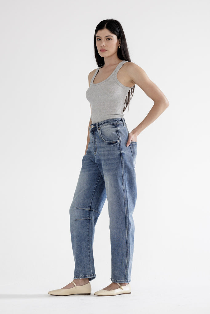 Mica Sloane High Rise Barrel Jeans