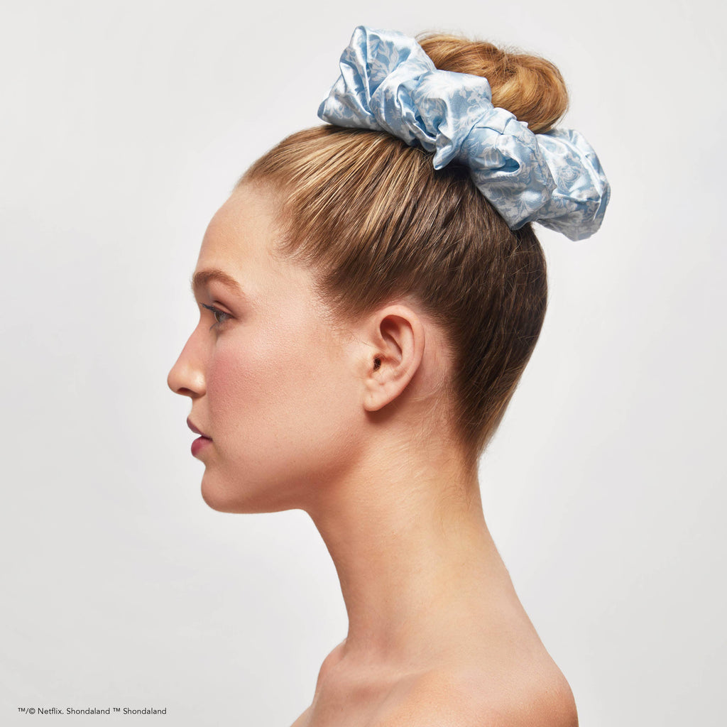 Kitsch x Bridgerton Satin Pillow Scrunchies / Toile De Blue *Final Sale*