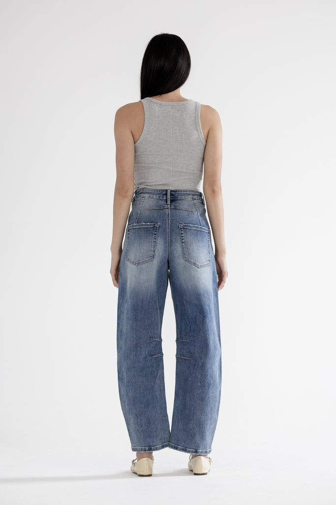 Mica Sloane High Rise Barrel Jeans