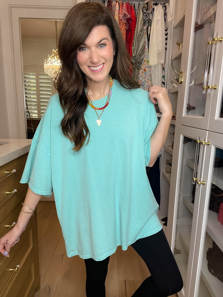 Endless Ease Oversized Tee in Turquoise