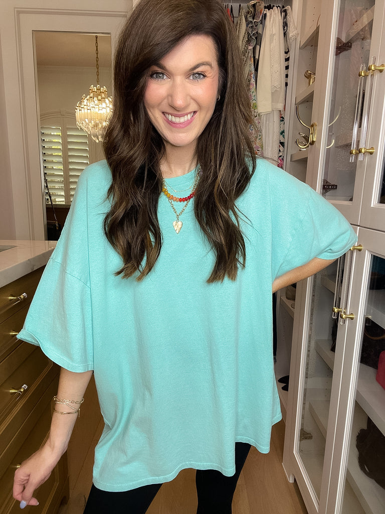 Endless Ease Oversized Tee in Turquoise