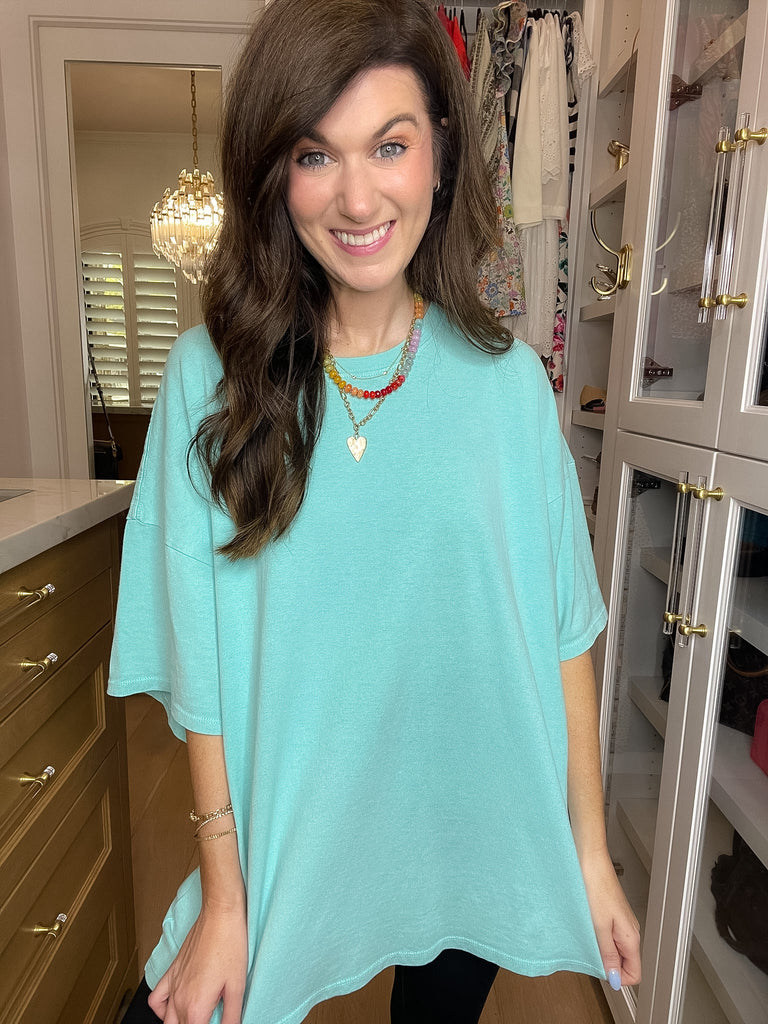 Endless Ease Oversized Tee in Turquoise
