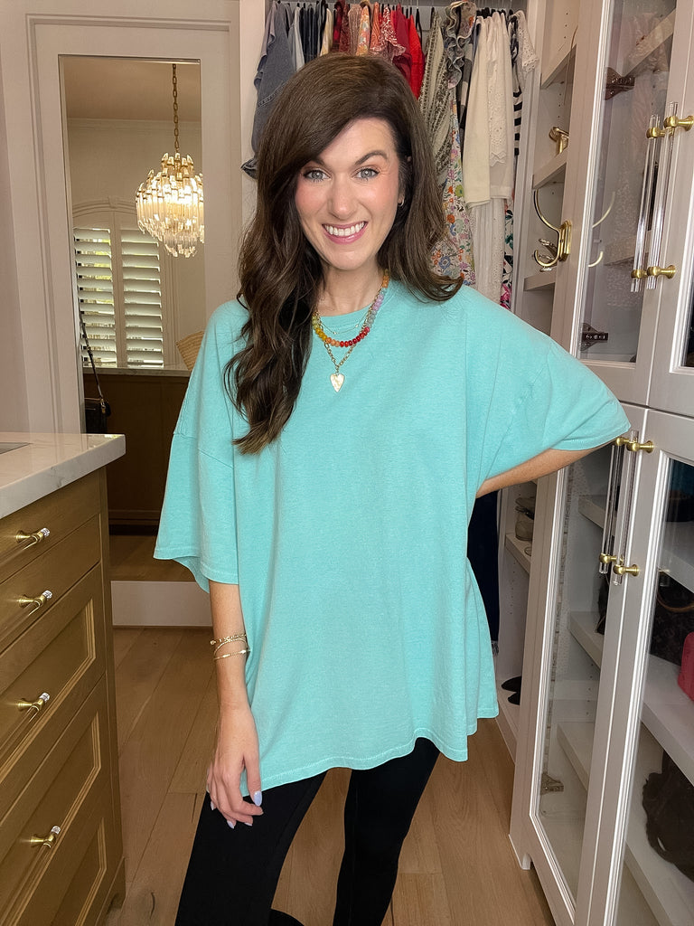 Endless Ease Oversized Tee in Turquoise