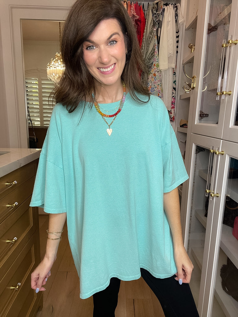 Endless Ease Oversized Tee in Turquoise