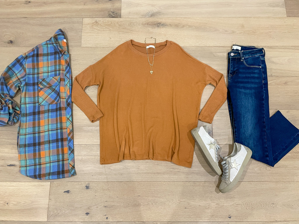 *BELLES & DOORBUSTER* Cabin Cuddle Brushed Tunic in Camel *Final Sale*