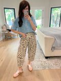 Set the Tone Leopard Barrel Jeans in Ecru