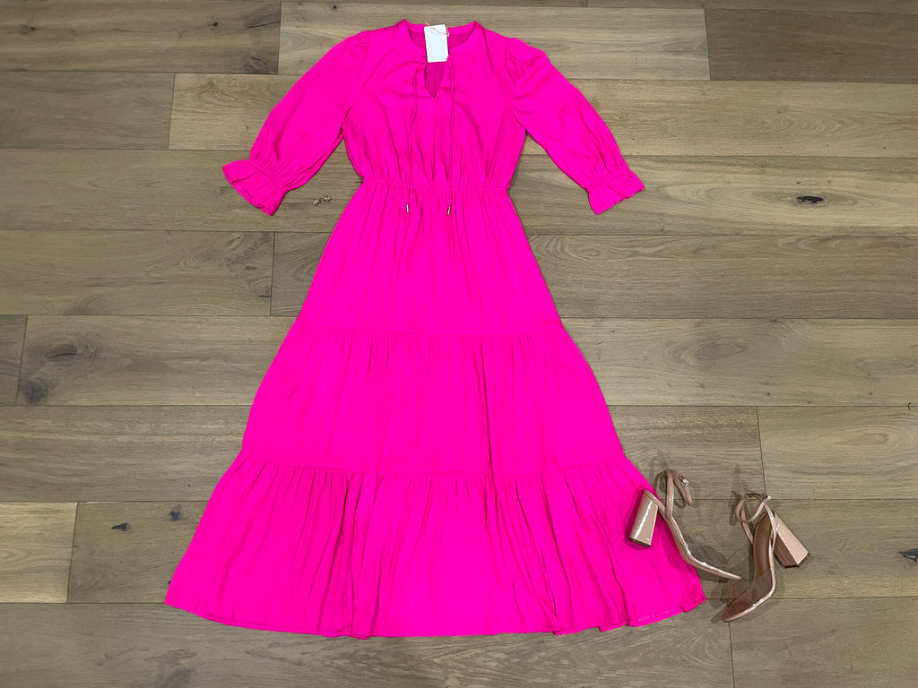 Skies Are Blue Emery Maxi Dress in Hyper Pink