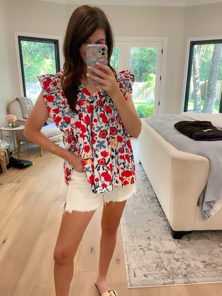 Victory Garden Pleated Top