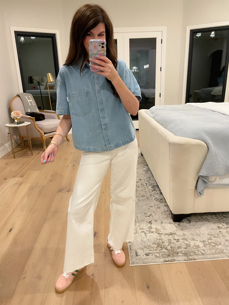 Risen Socorro Short Sleeve Denim Button Down