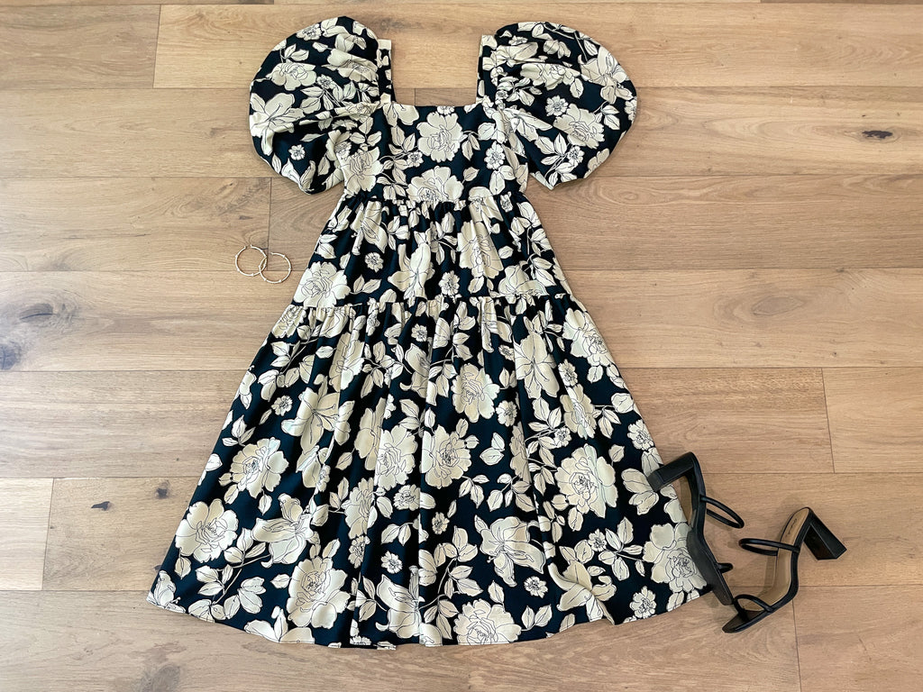 Classic Petals Midi Dress