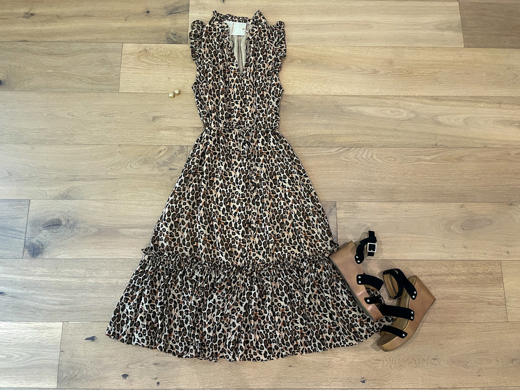 Something More Leopard Midi Dress