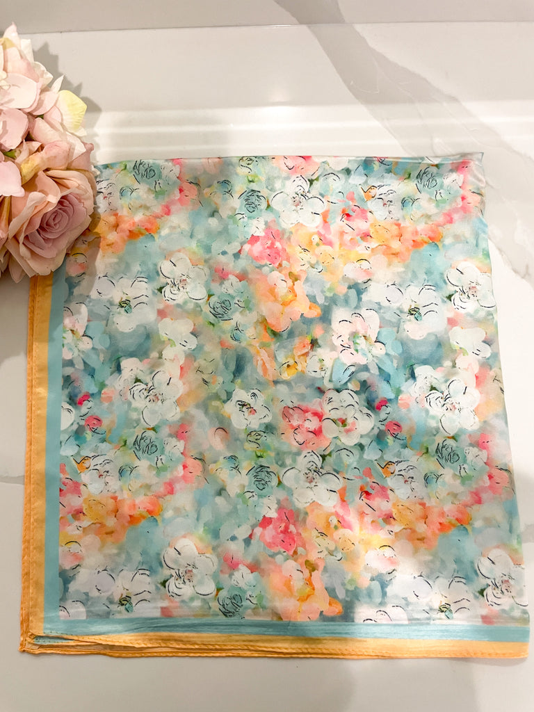 Water Lillies Scarf in Orange *Final Sale*