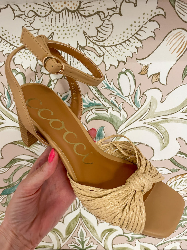 Joyce Raffia Knotted Heels