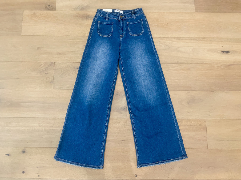 Mica Maureen Front Pocket Wide Leg Jean