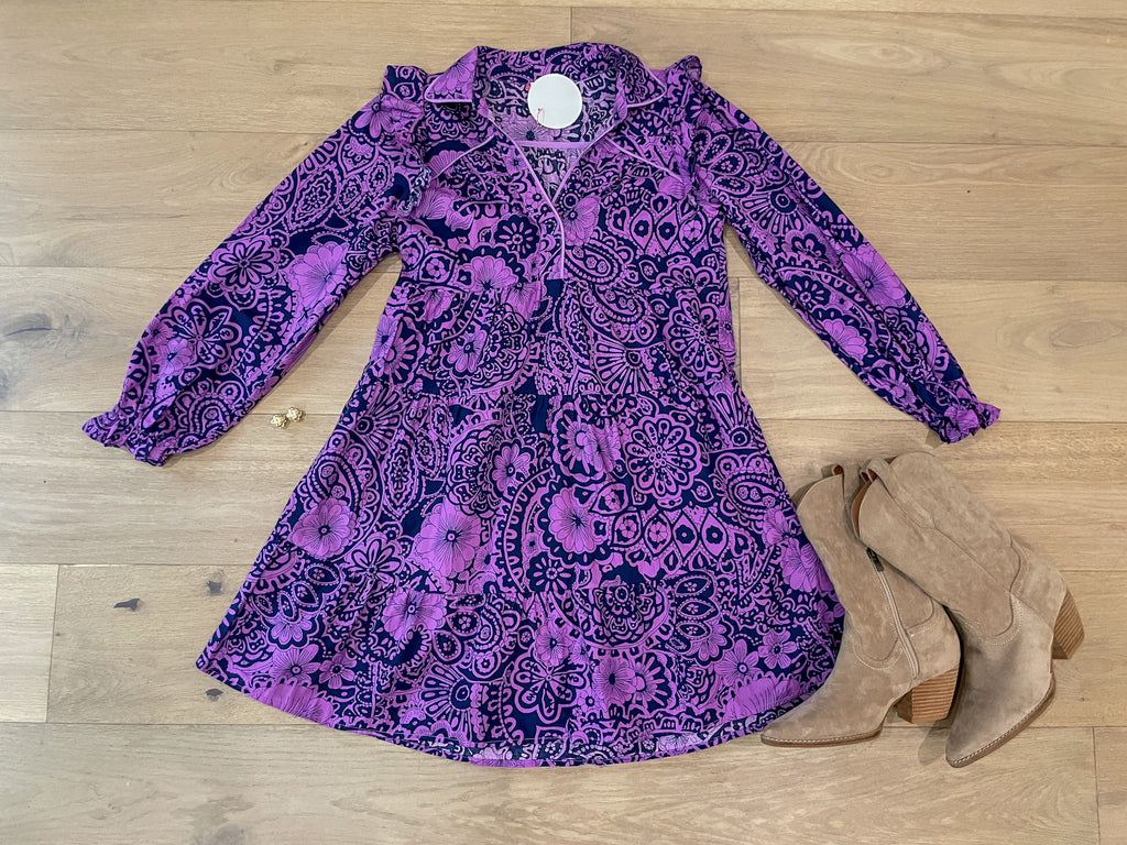All the Charm Dress in Eggplant Mix