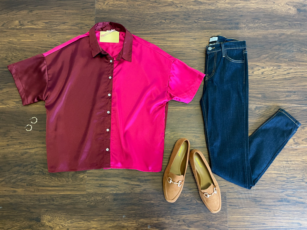 SALE! Passing Through Satin Button Down *Final Sale*