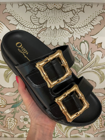 Ready to Travel Sandals in Black