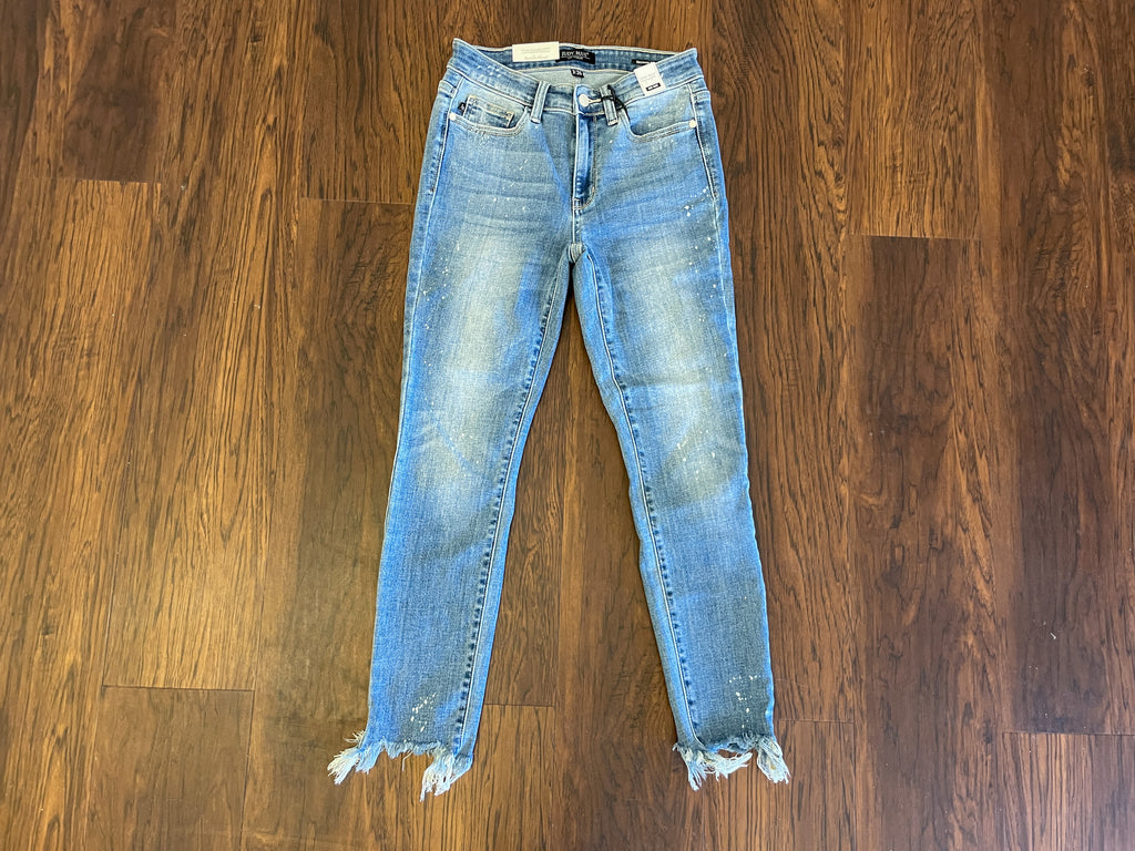 Judy Blue Charli Mid Rise Bleach Splash Jeans