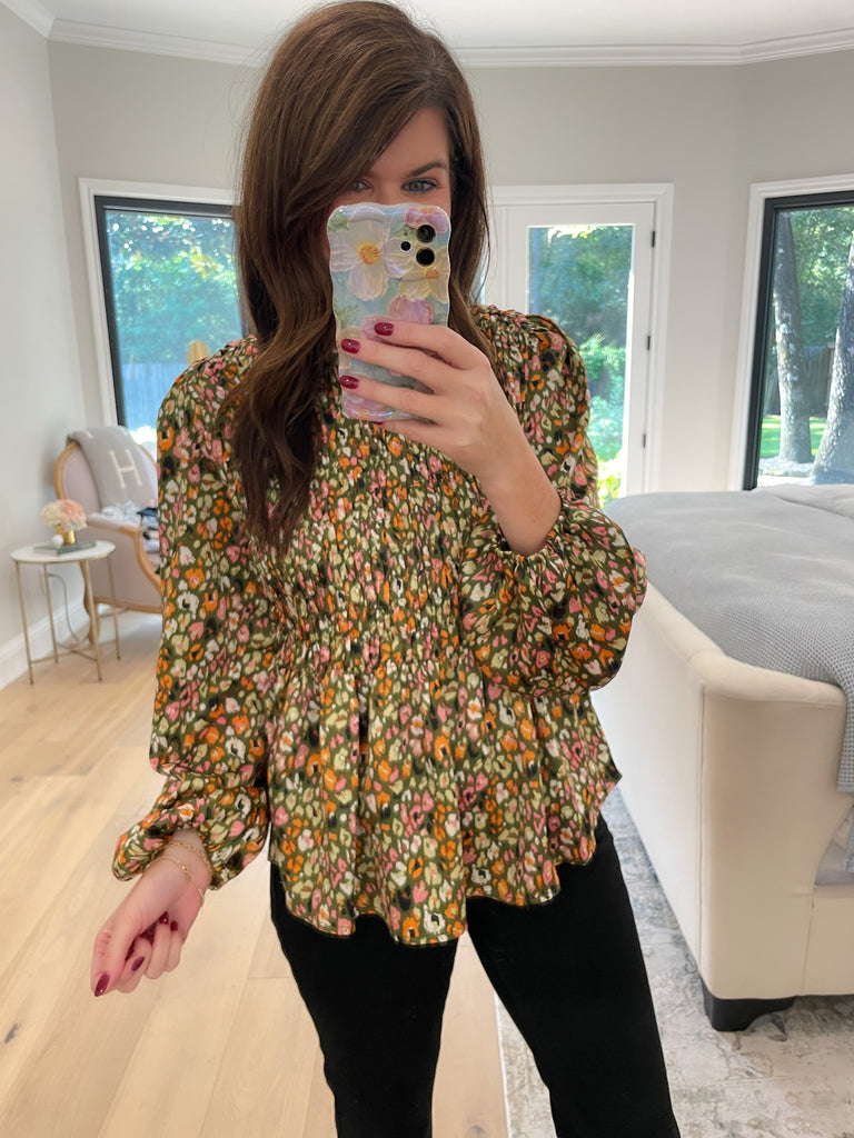 Autumn Muse Smocked Top