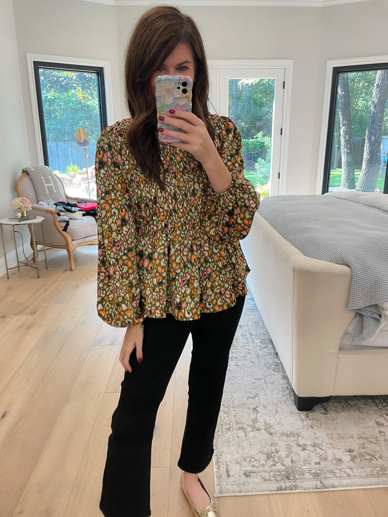 Autumn Muse Smocked Top