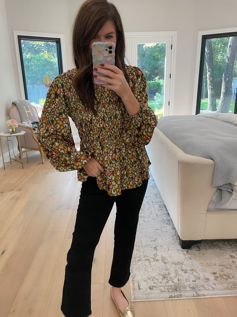 Autumn Muse Smocked Top