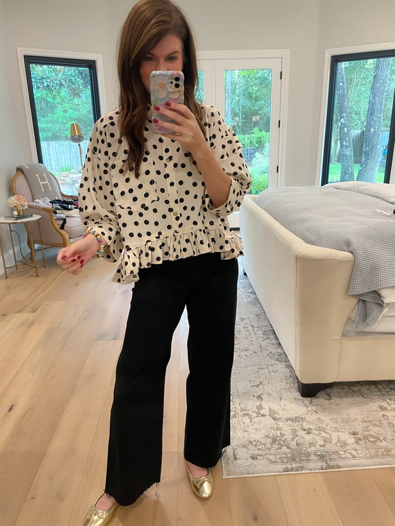 Spotted and Sweet Peplum Top