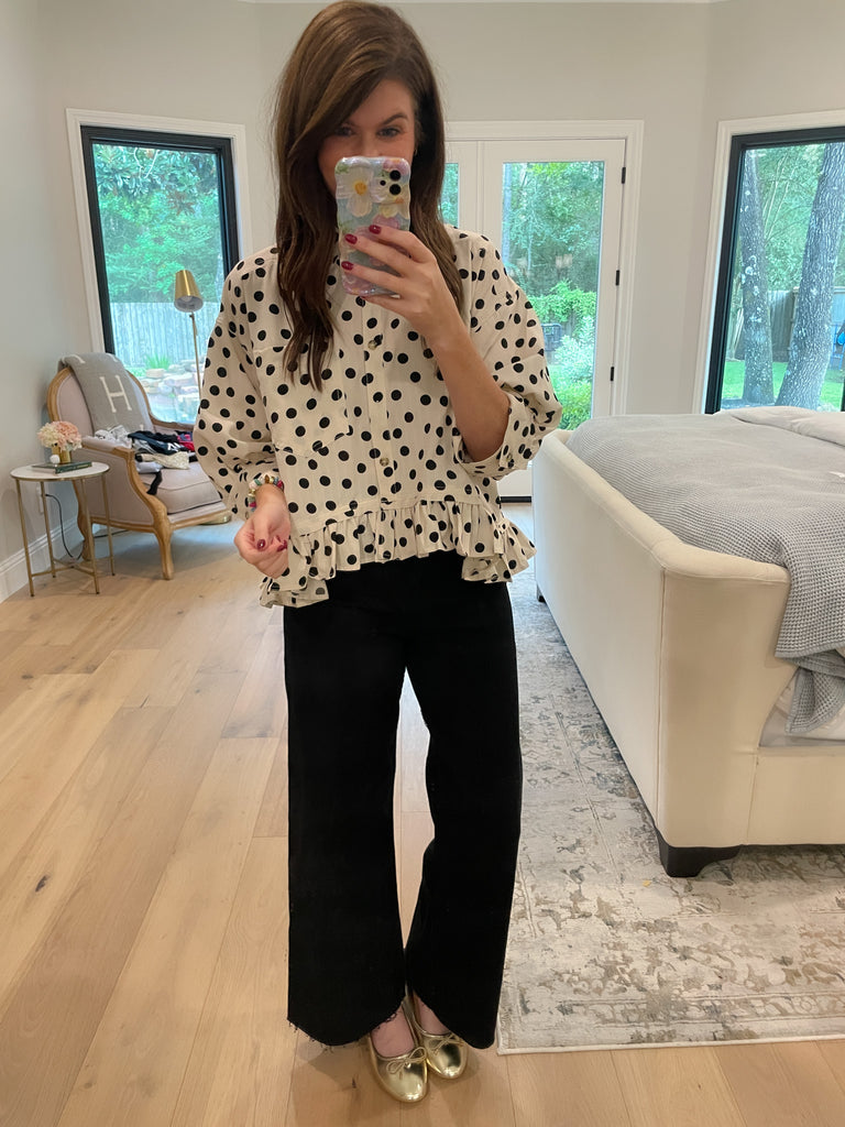 Spotted and Sweet Peplum Top