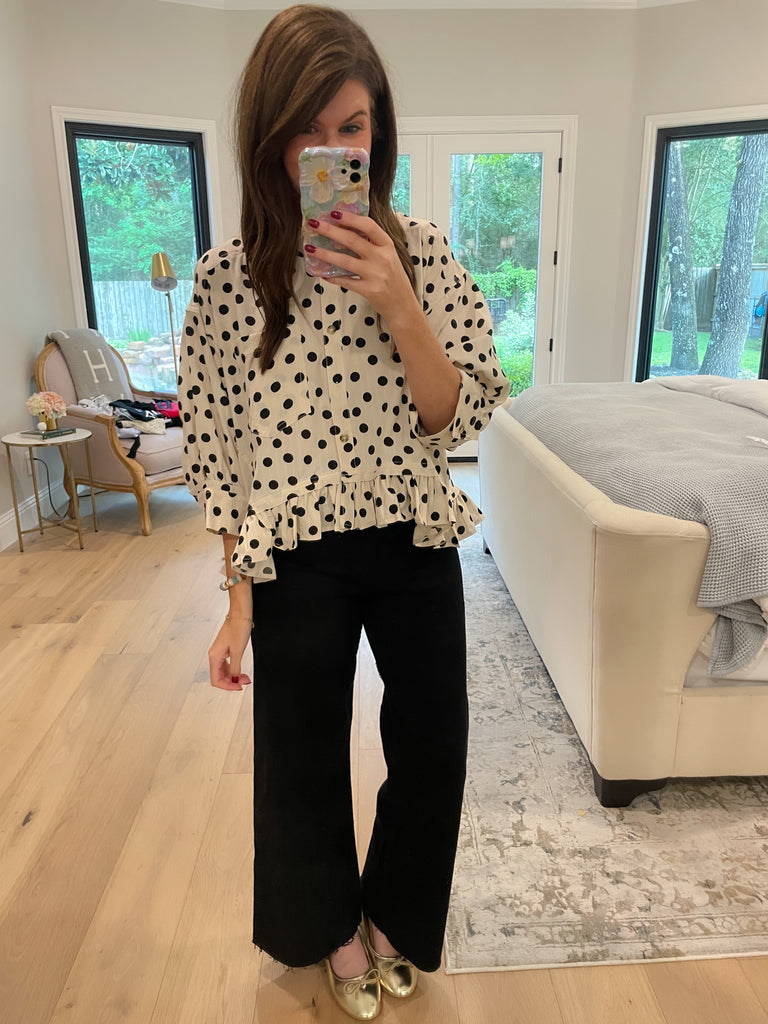 Spotted and Sweet Peplum Top