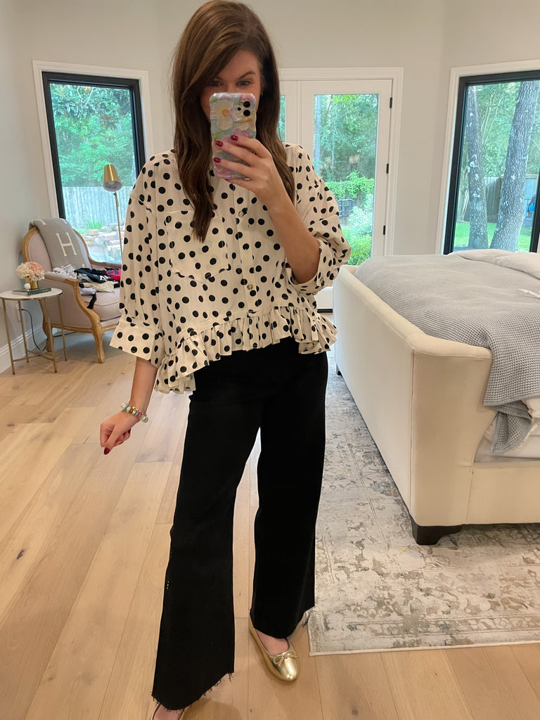 Spotted and Sweet Peplum Top