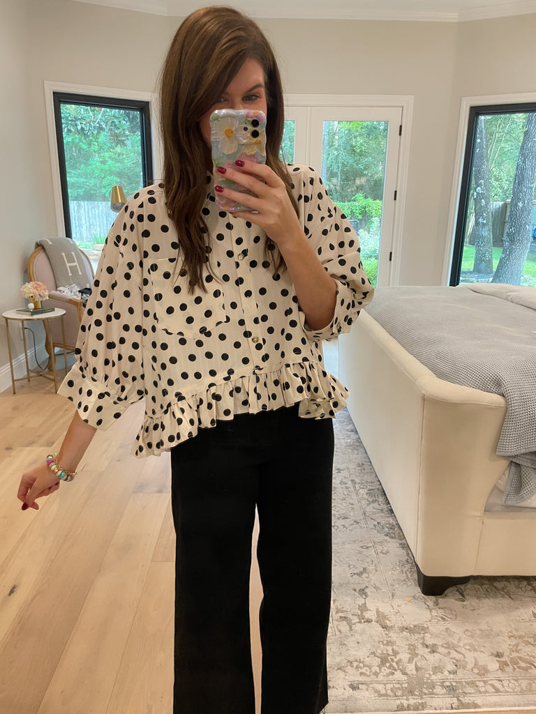 Spotted and Sweet Peplum Top