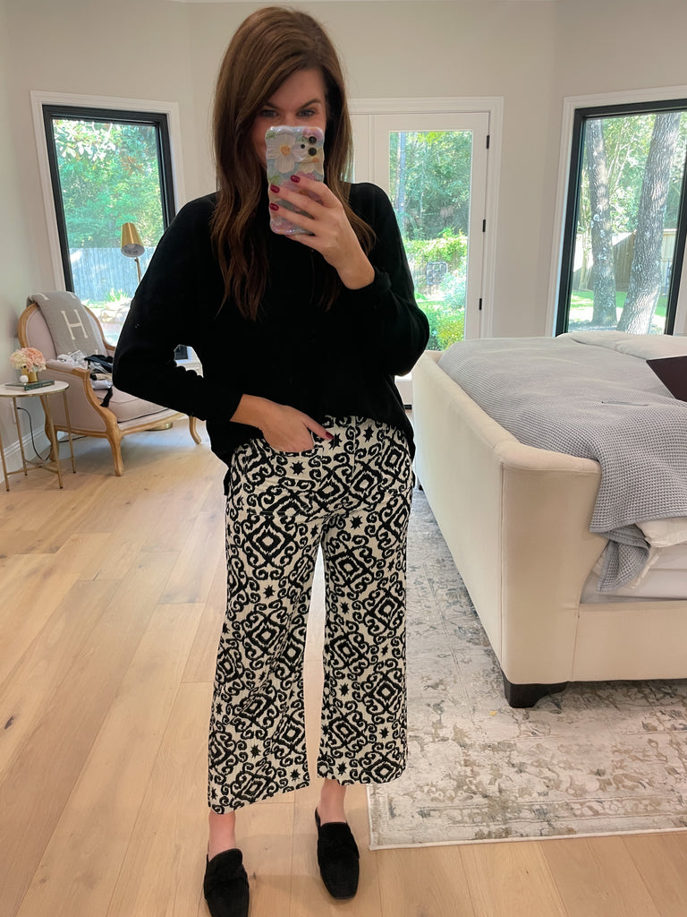 Monochrome Muse Cropped Pants