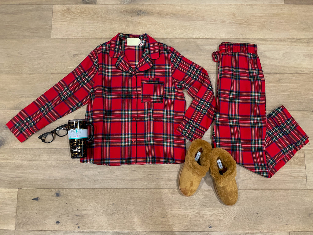 Hallmark Holidays Pajama Set in Red Plaid