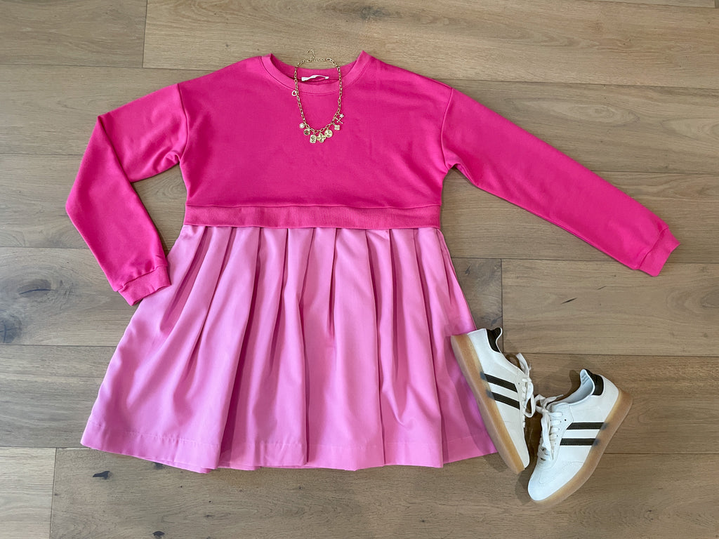 Double Take Dress in Bubblegum