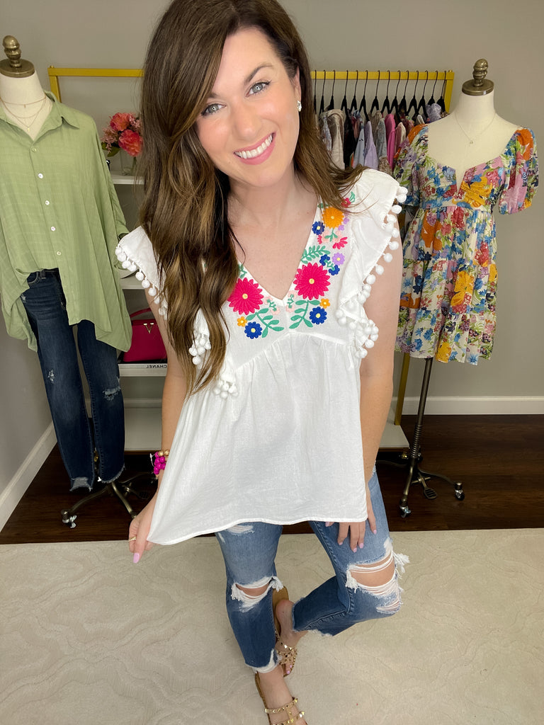 Sun-Kissed Sands Top in White