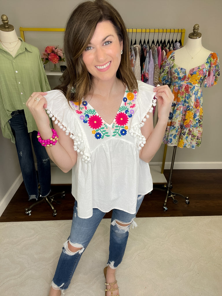 Sun-Kissed Sands Top in White