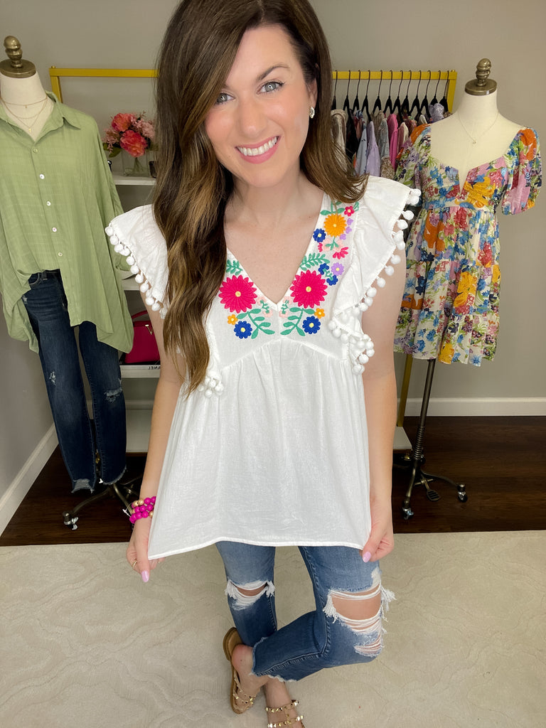 Sun-Kissed Sands Top in White