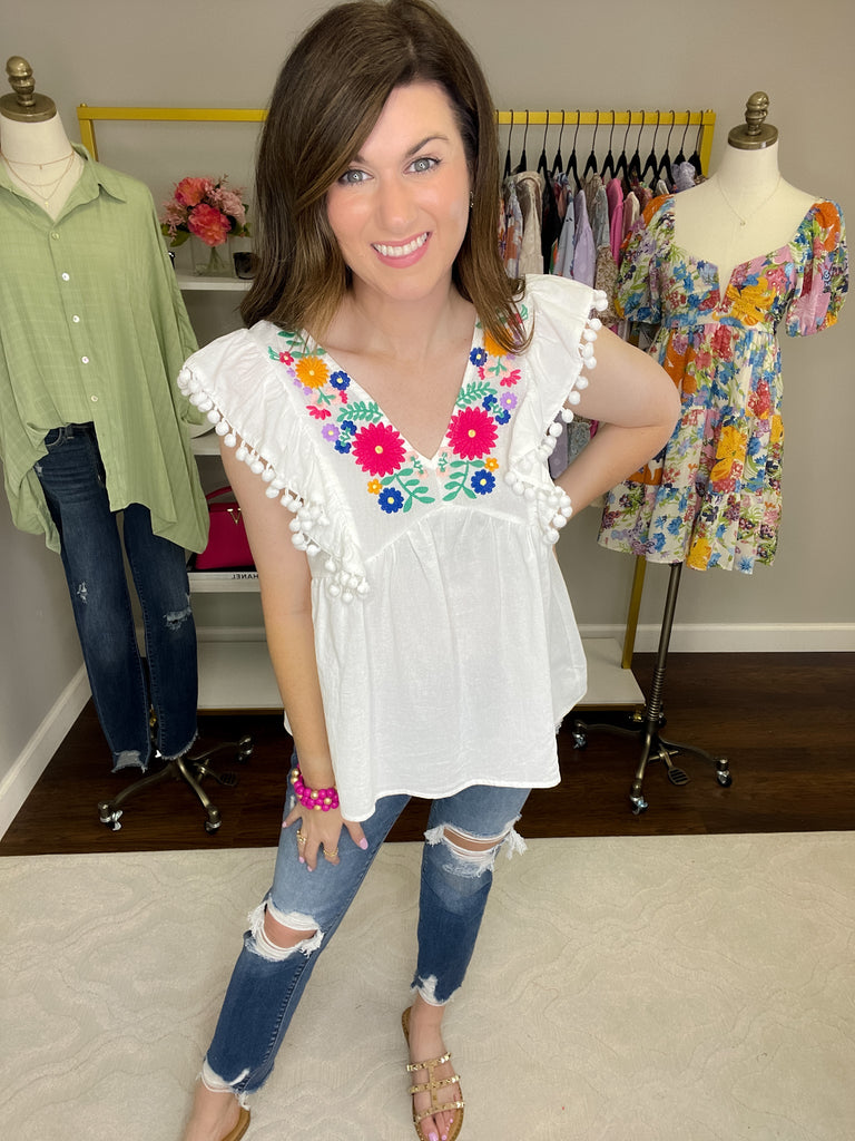 Sun-Kissed Sands Top in White