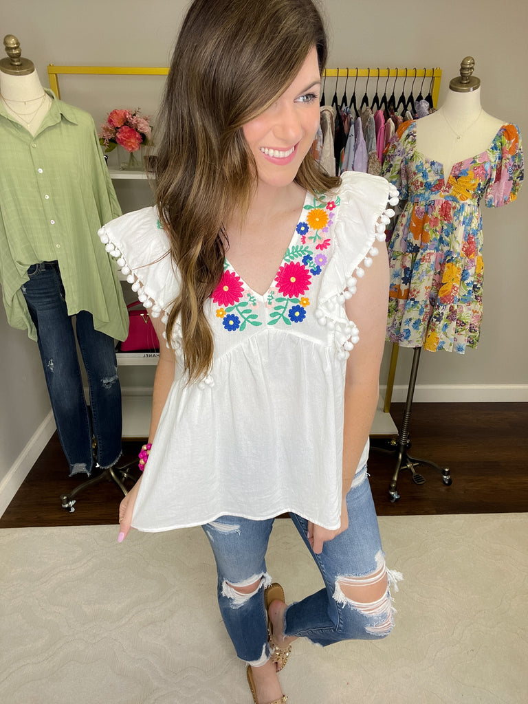 Sun-Kissed Sands Top in White