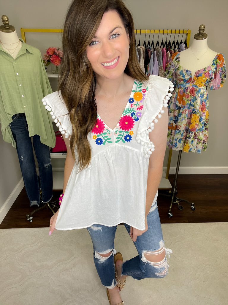 Sun-Kissed Sands Top in White