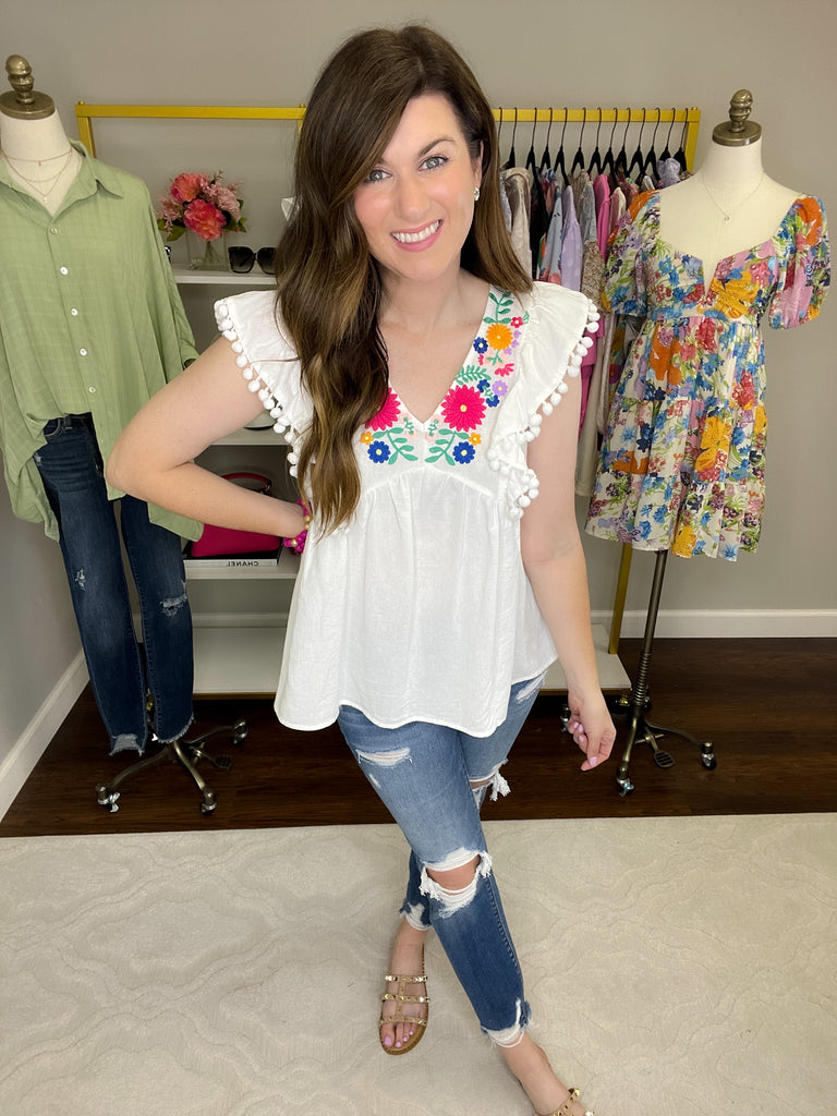 Sun-Kissed Sands Top in White