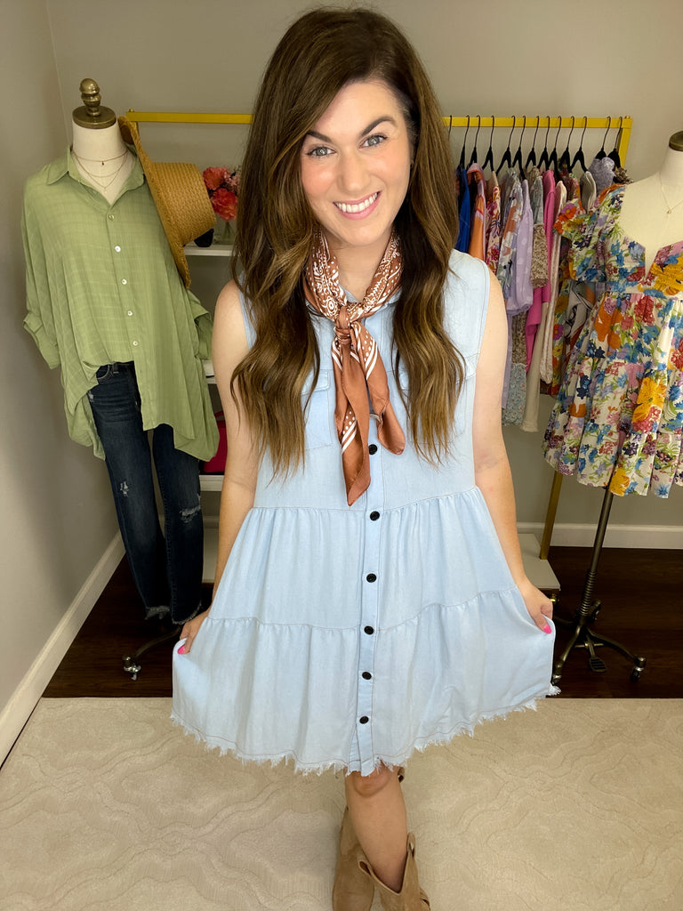 SALE! No Pressure Dress in Denim *Final Sale*