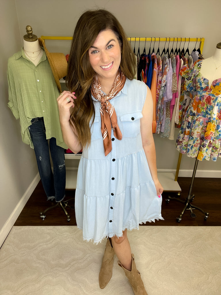 SALE! No Pressure Dress in Denim *Final Sale*