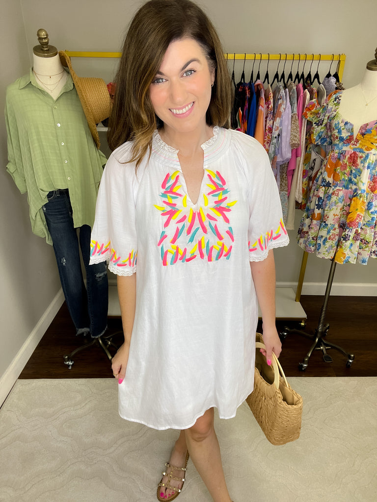 Heading to the Beach Dress in White