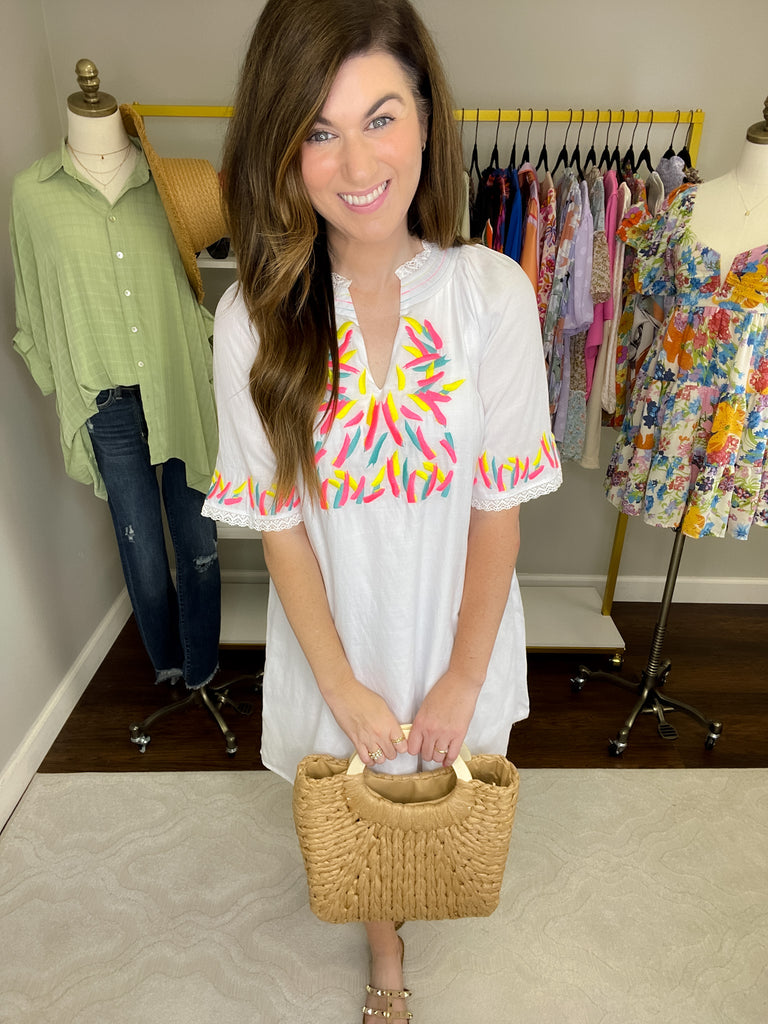 Heading to the Beach Dress in White